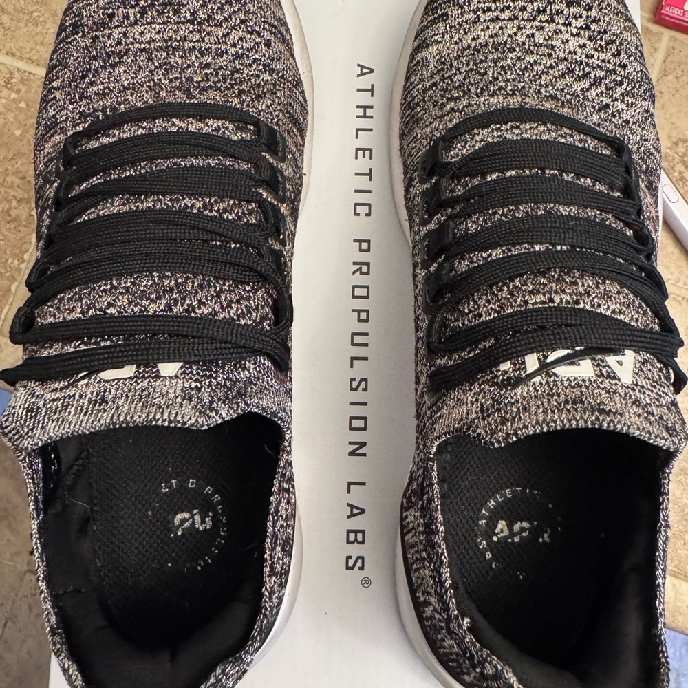 APL Women's Black and White Knit Athletic Shoes